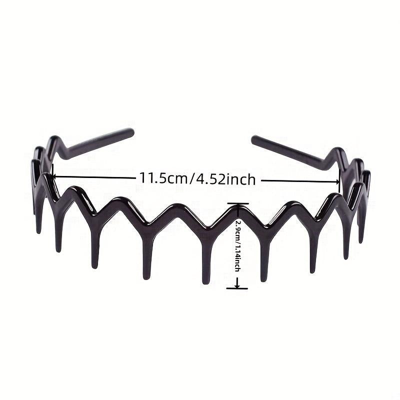 2pcs Wavy Headband Teethed Hair Band Resin Durable Headdress for Skincare
