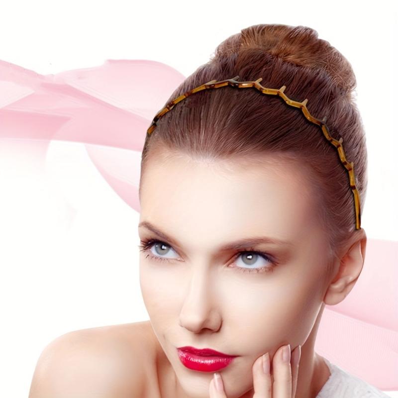 2pcs Wavy Headband Teethed Hair Band Resin Durable Headdress for Skincare