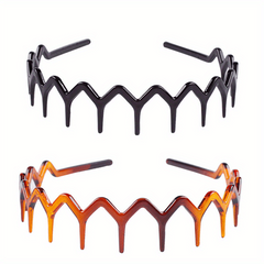 2pcs Wavy Headband Teethed Hair Band Resin Durable Headdress for Skincare