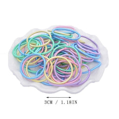 100pcs Multicolor Small Hair Ties Rubber Band for Women Girls