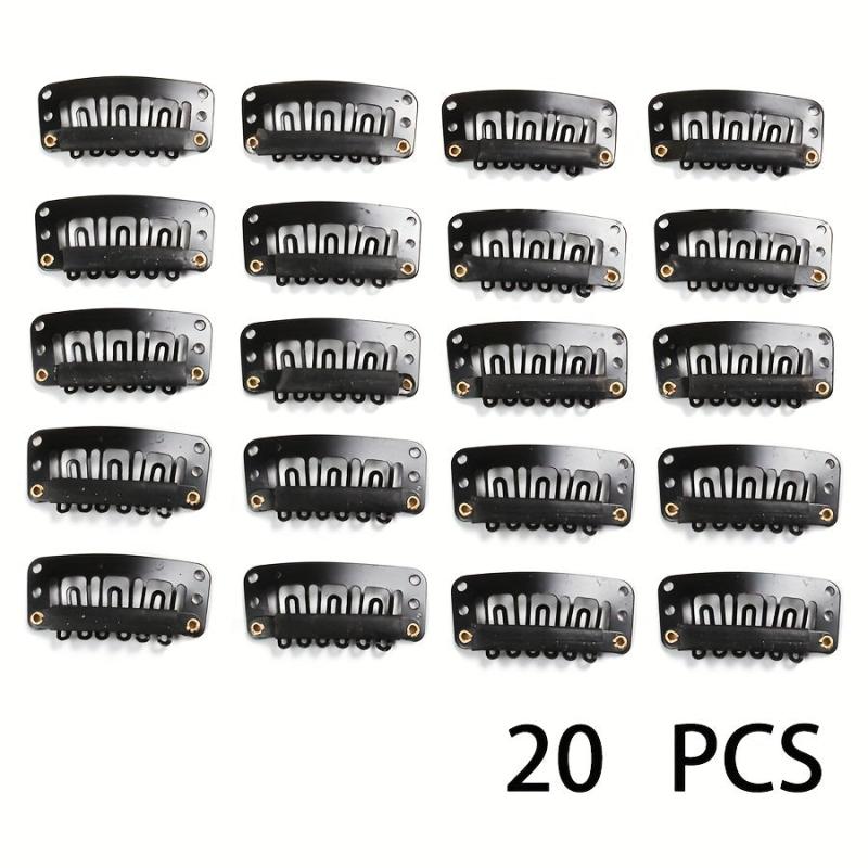 20pcs U Shaped Wigs Clips Silicone Back Hair Extensions Wedding Hair Accessories