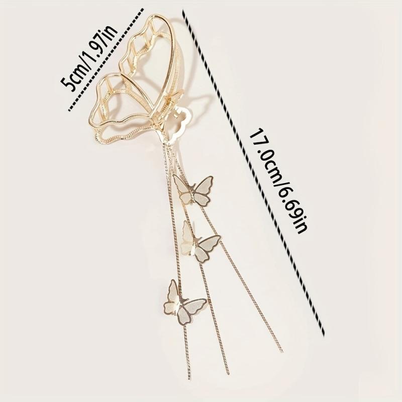 Golden Tassel Hair Claw Accessory for Women Girls