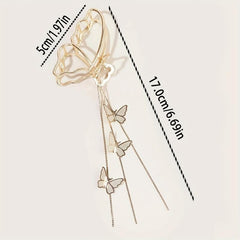 Golden Tassel Hair Claw Accessory for Women Girls