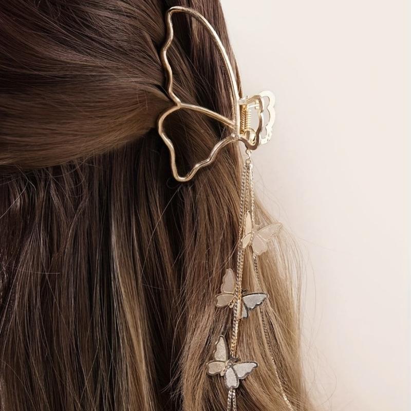 Golden Tassel Hair Claw Accessory for Women Girls