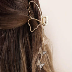 Golden Tassel Hair Claw Accessory for Women Girls