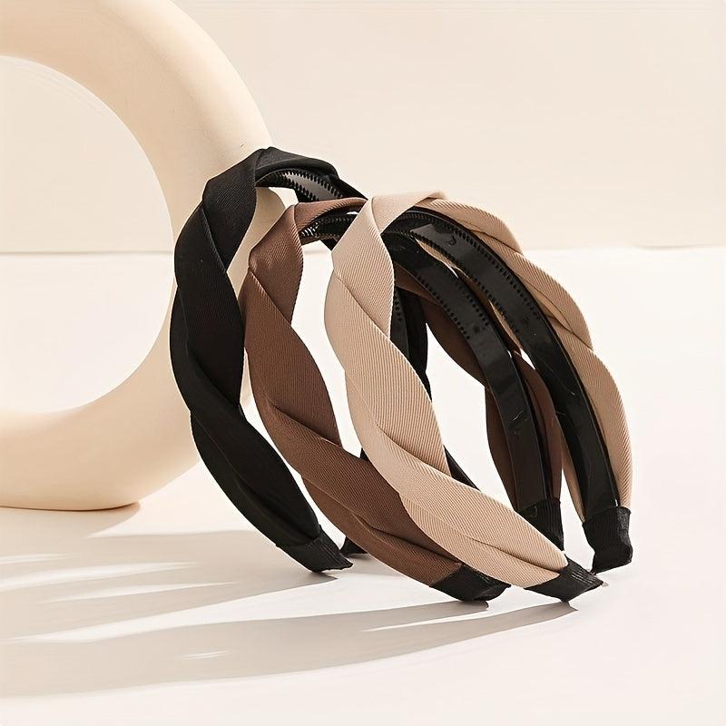3pcs Twist Braided Headbands Hair Accessories For Women
