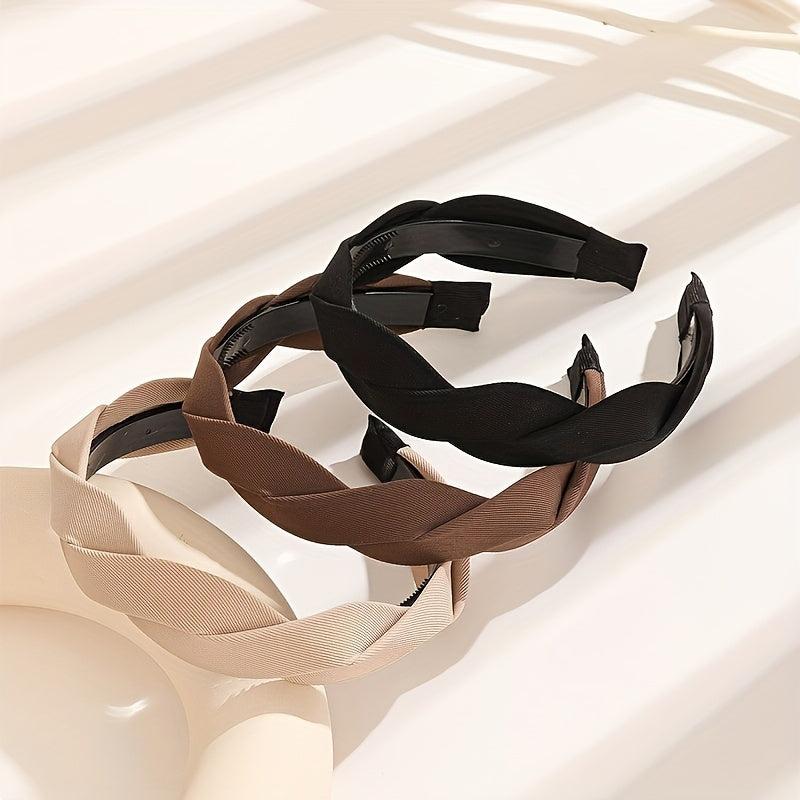 3pcs Twist Braided Headbands Hair Accessories For Women