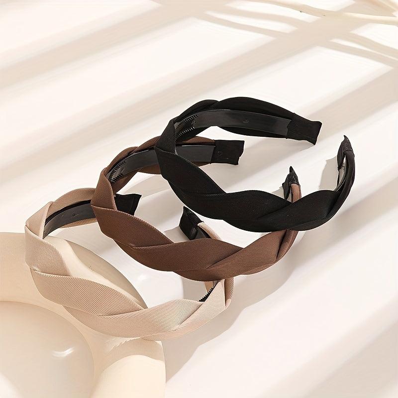 3pcs Twist Braided Headbands Hair Accessories For Women