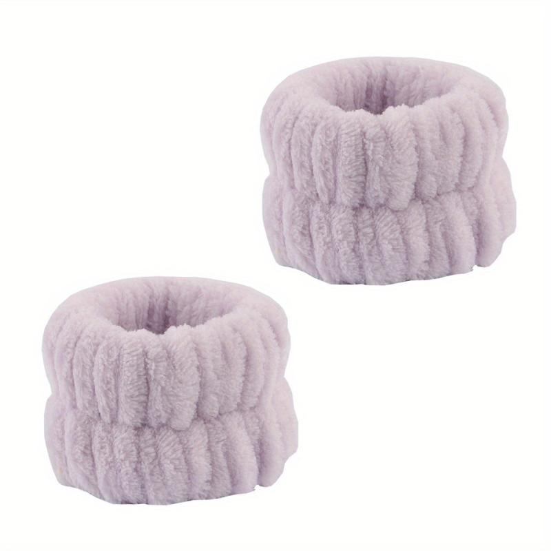 2pcs Plush Wristband Wash Face Spa Make Up Wrist Band Plush Elastic Bundle