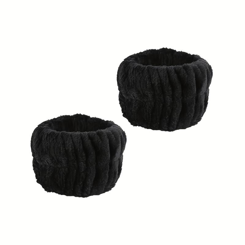 2pcs Plush Wristband Wash Face Spa Make Up Wrist Band Plush Elastic Bundle