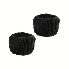 2pcs Plush Wristband Wash Face Spa Make Up Wrist Band Plush Elastic Bundle
