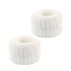 2pcs Plush Wristband Wash Face Spa Make Up Wrist Band Plush Elastic Bundle