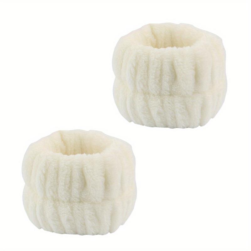 2pcs Plush Wristband Wash Face Spa Make Up Wrist Band Plush Elastic Bundle