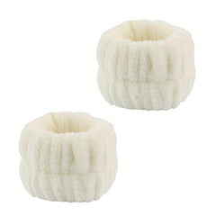 2pcs Plush Wristband Wash Face Spa Make Up Wrist Band Plush Elastic Bundle