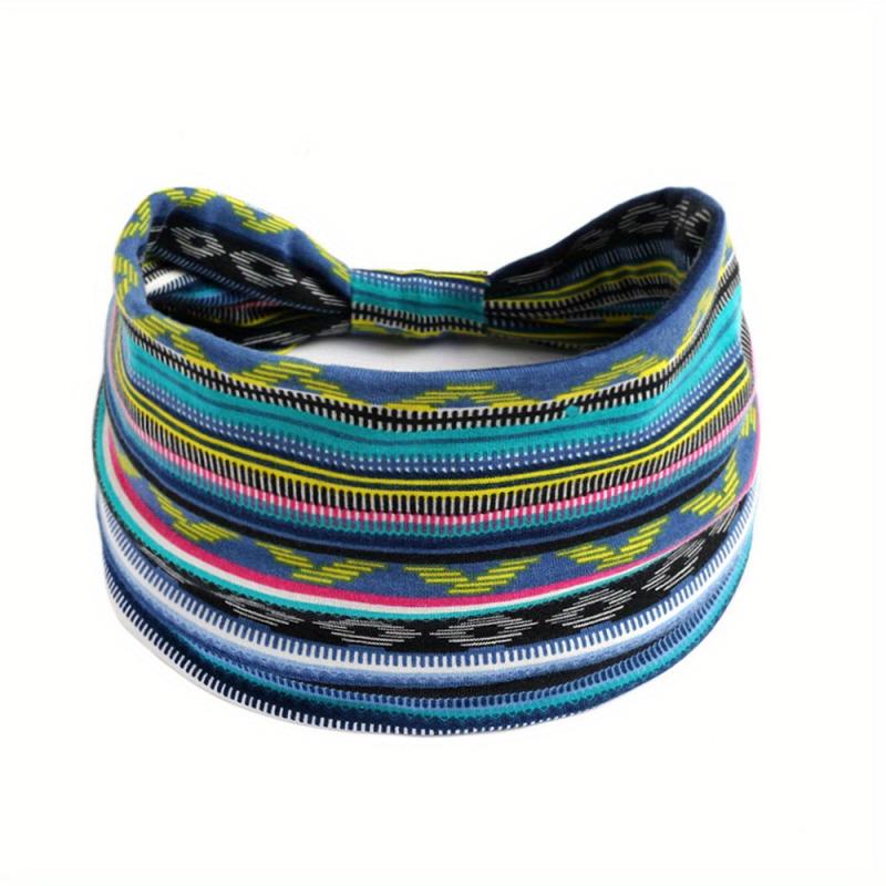 Colorful Bohemian Style Wide Headband for Women