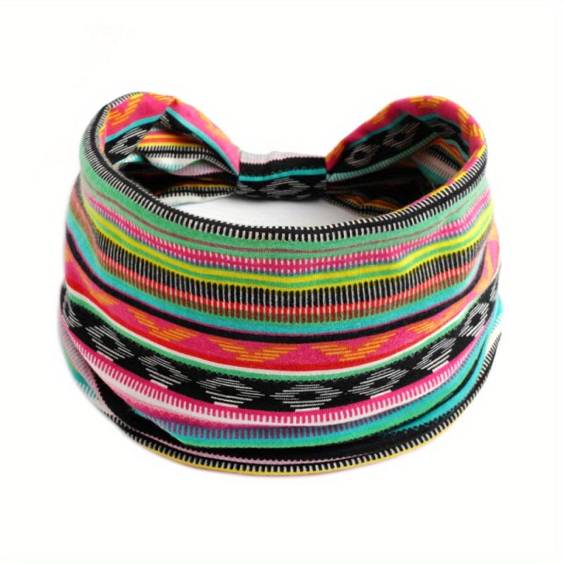 Colorful Bohemian Style Wide Headband for Women