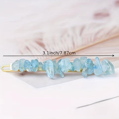 Natural Crystal Small Stone Hair Clip for Women