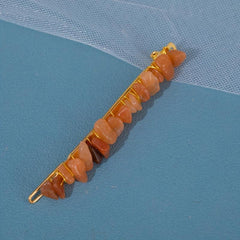 Natural Crystal Small Stone Hair Clip for Women