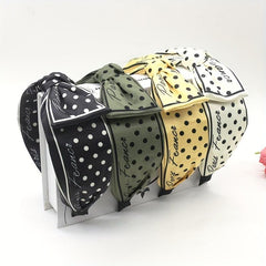 Polka Dot Bow Knot Hair Hoop Vintage Headband Block Hair Accessory