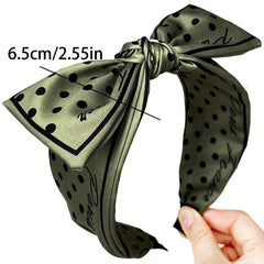 Polka Dot Bow Knot Hair Hoop Vintage Headband Block Hair Accessory
