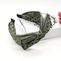 Polka Dot Bow Knot Hair Hoop Vintage Headband Block Hair Accessory
