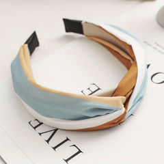 Block Fabric Knotted Hairband Retro Headband Hair Accessories