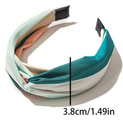 Block Fabric Knotted Hairband Retro Headband Hair Accessories