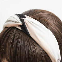 Block Fabric Knotted Hairband Retro Headband Hair Accessories