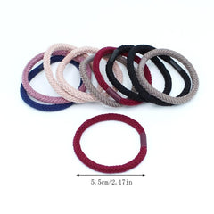 12pcs Multicolored Elastic Hair Bands for Women and Girls