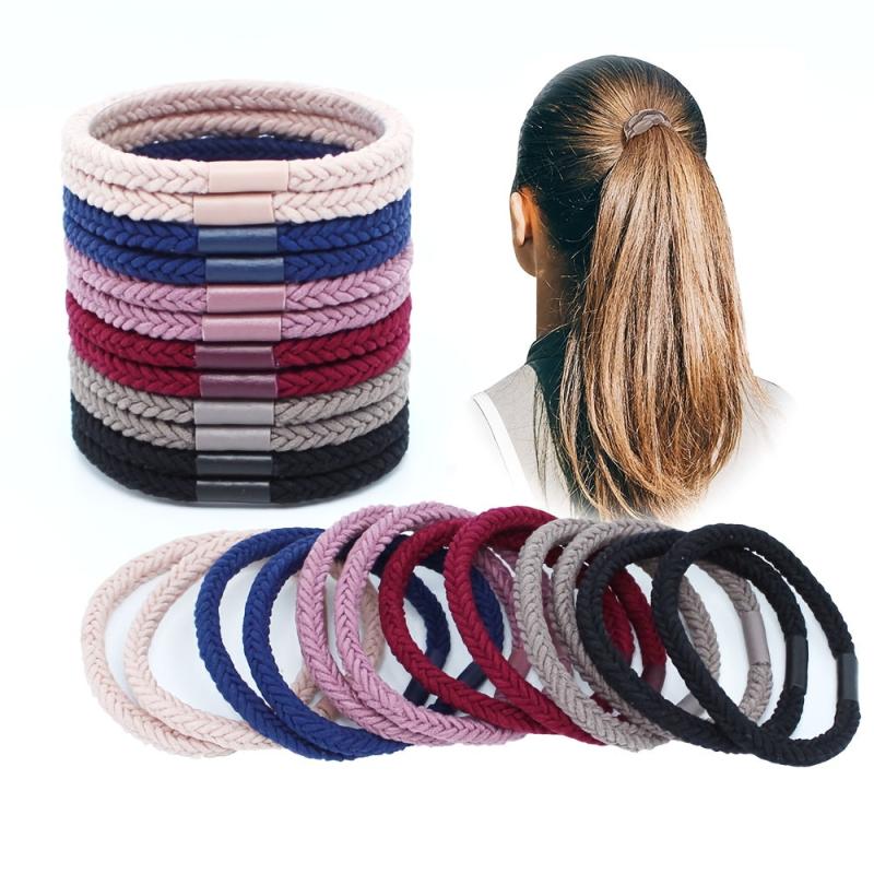 12pcs Multicolored Elastic Hair Bands for Women and Girls