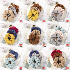 3PCS Corduroy Hair Scrunchie Set Elastic Hair Bands
