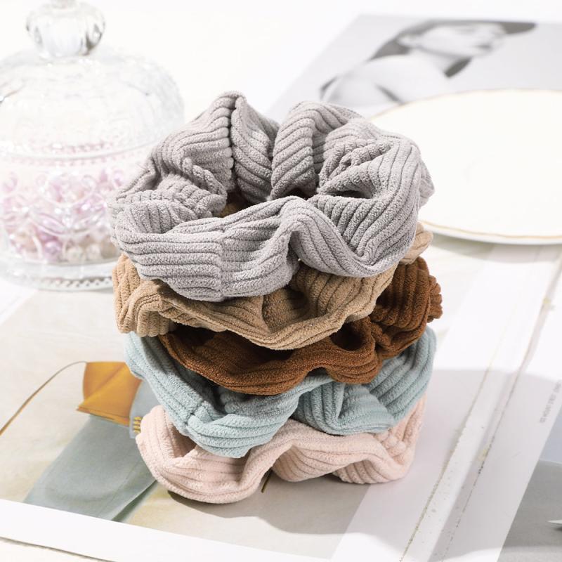 3PCS Corduroy Hair Scrunchie Set Elastic Hair Bands