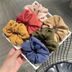 3PCS Corduroy Hair Scrunchie Set Elastic Hair Bands