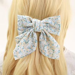 2PCS Floral Bowknot Hair Clip French Barrette Hair Accessories