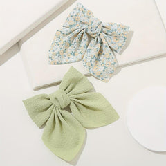 2PCS Floral Bowknot Hair Clip French Barrette Hair Accessories