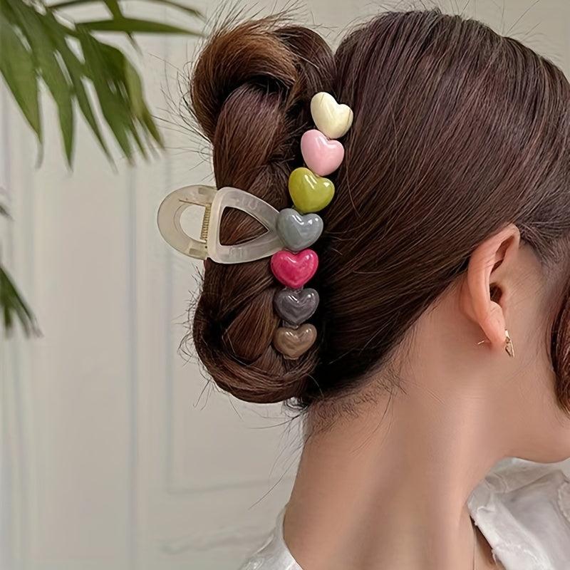 Heart Shape Hair Claw for Girls Women