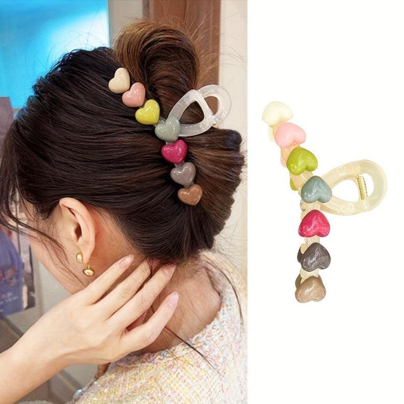 Heart Shape Hair Claw for Girls Women