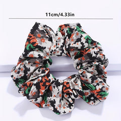 8pcs Floral Large Scrunchie Hair Rope Retro Flower Hair Accessories