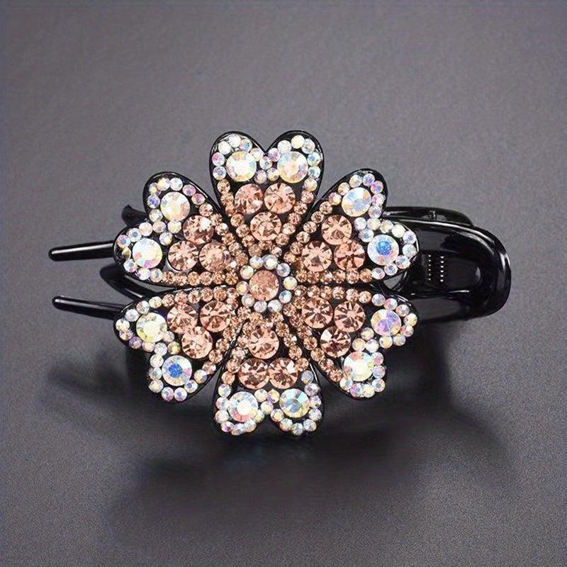 Vintage Rhinestone Butterfly Hair Claw Clip