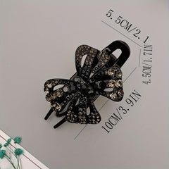 Vintage Rhinestone Butterfly Hair Claw Clip