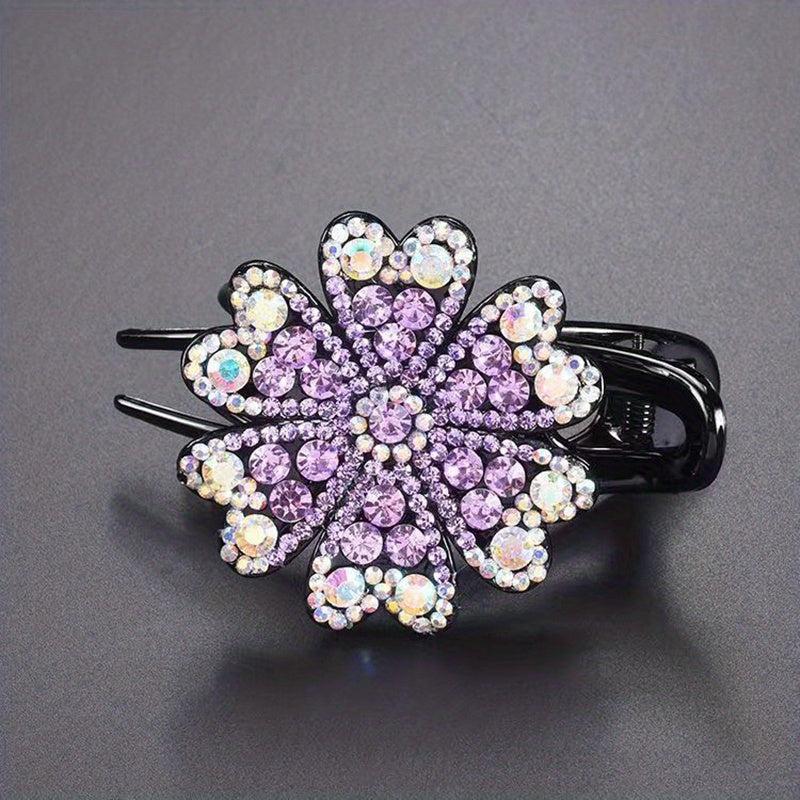 Vintage Rhinestone Butterfly Hair Claw Clip