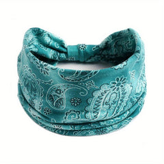 Boho Paisley Print Stretchy Headband Elastic Sports Sweatband