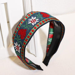 Boho Embroidery Headband Wide Hair Hoop