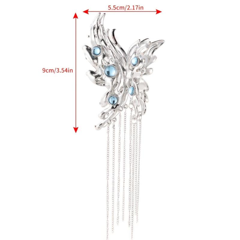 Butterfly Jumbo Tassel Hair Clip Metal Butterfly Hair Pin Minimalist Hair Claw