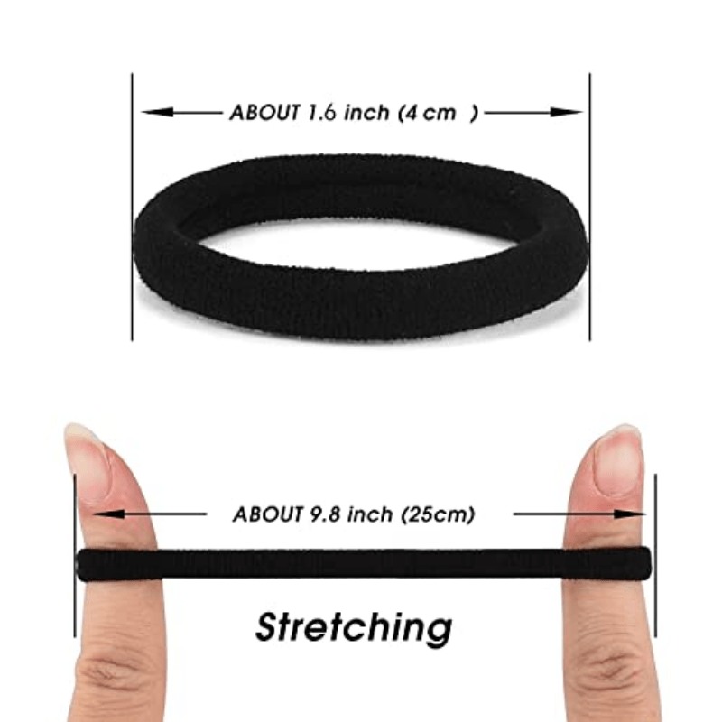 50PCS Seamless Elastic Hair Bands for Thick Curly Hair