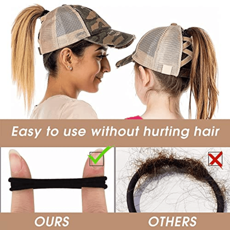 50PCS Seamless Elastic Hair Bands for Thick Curly Hair