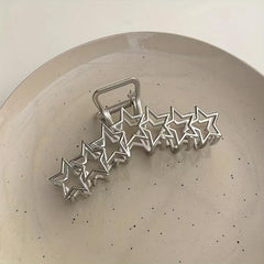 Heart Hair Claw Clip Silvery Non Slip Strong Hold Grip Hair Jaw Clip