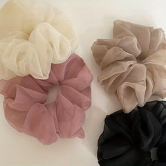 Solid Chiffon Scrunchies Hair Tie Hair Rope Ponytail Holder Hair Accessories