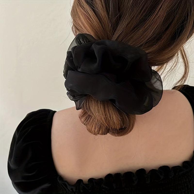 Solid Chiffon Scrunchies Hair Tie Hair Rope Ponytail Holder Hair Accessories