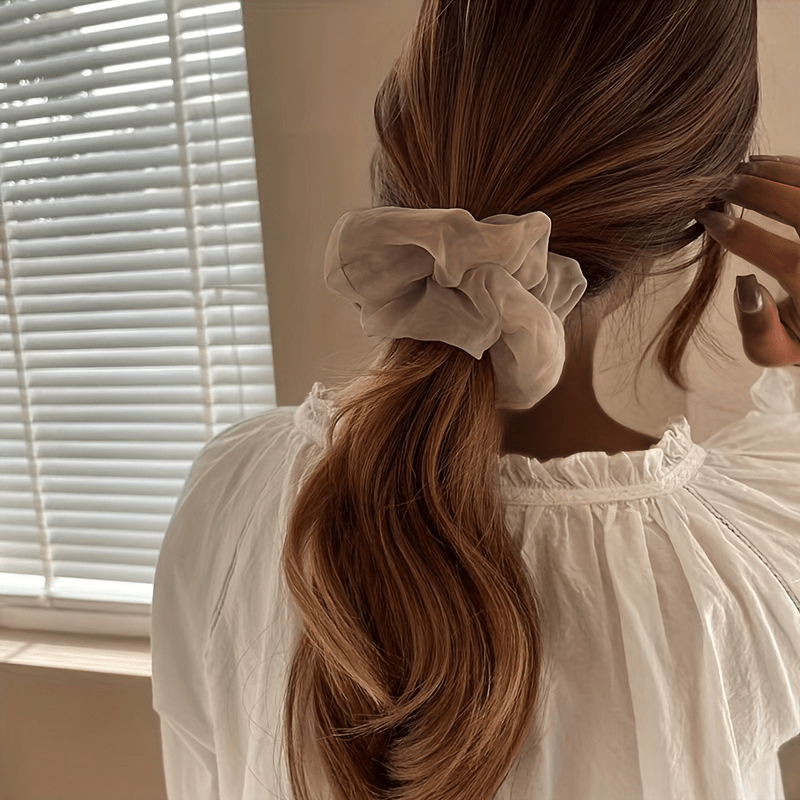 Solid Chiffon Scrunchies Hair Tie Hair Rope Ponytail Holder Hair Accessories